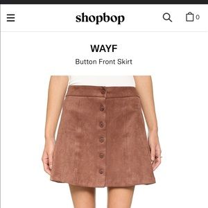 Wayf faux suede skirt